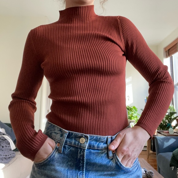 Babaton Tops - Babaton mock neck tie back sweater